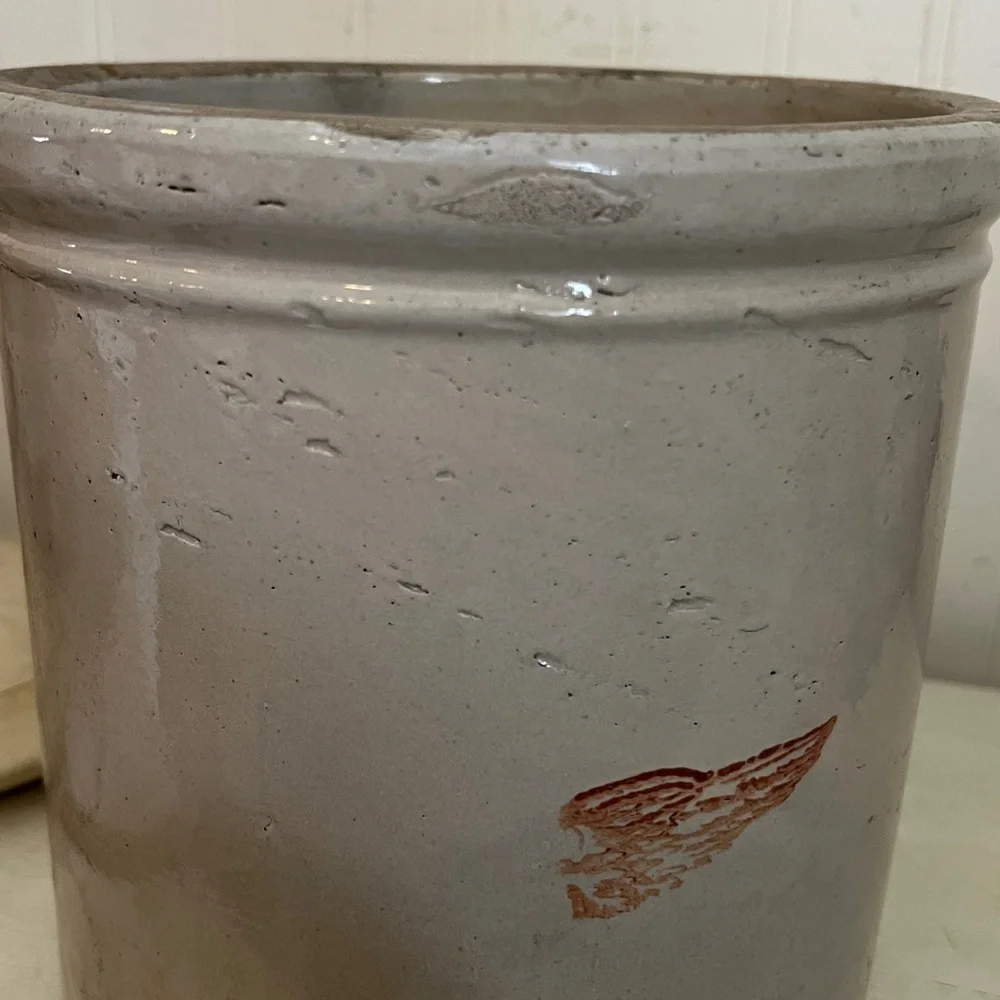 Antique Red Wing small logo 1 gallon crock with lid